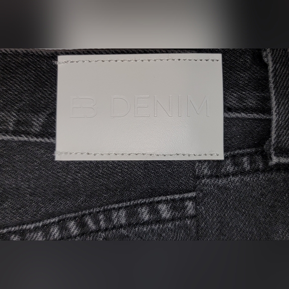 NWT EB Denim Straight Leg Split Hem Black Wash Jeans Size 27 - Picture 12 of 14